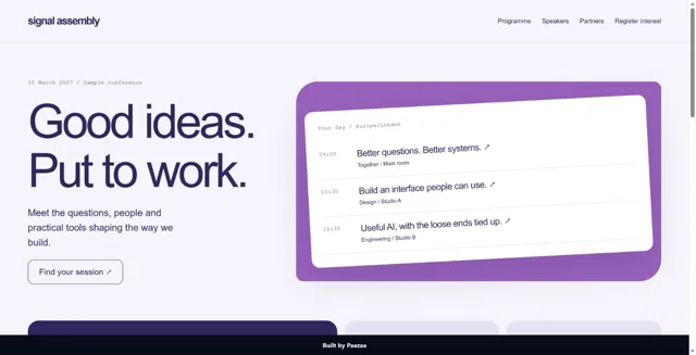 Signal Assembly Conference Outcome Kit — Website Kit preview