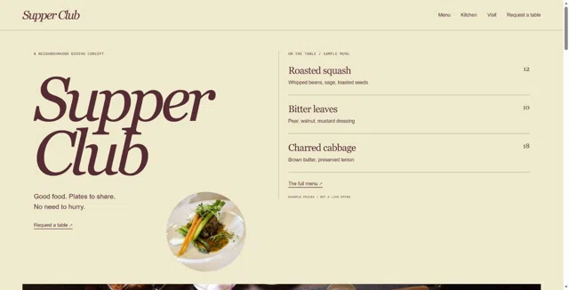 Supper Club — Website Kit preview
