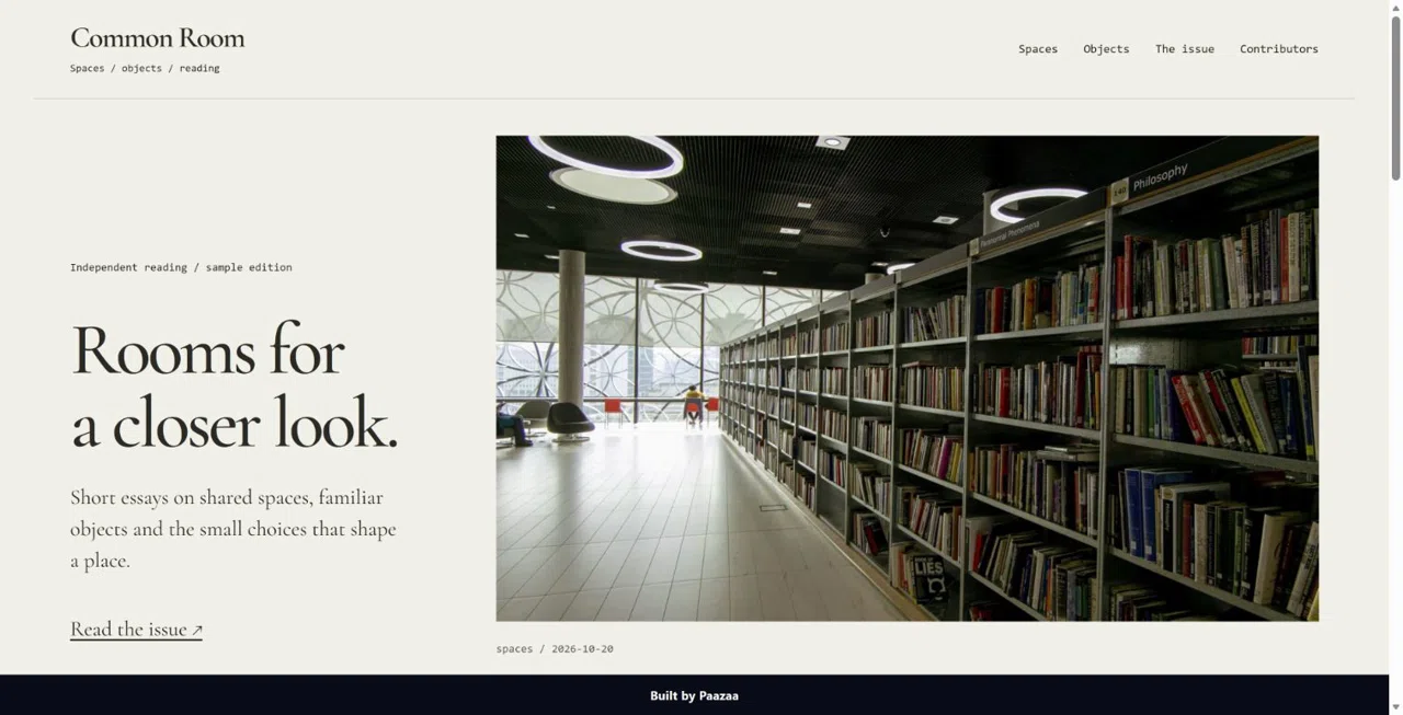 Common Room published Website kit preview