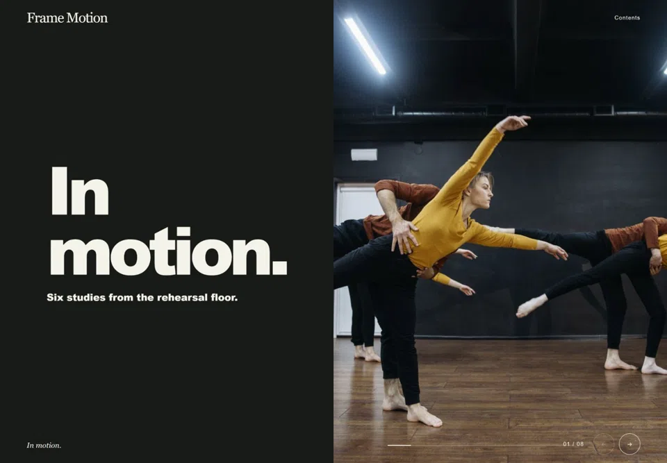 Frame Motion published Theme preview