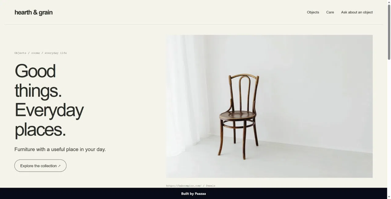Hearth & Grain Furniture Catalogue Outcome Kit — Website Kit published product preview