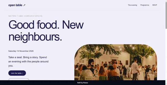 Open Table RSVP Outcome Kit — Website Kit preview