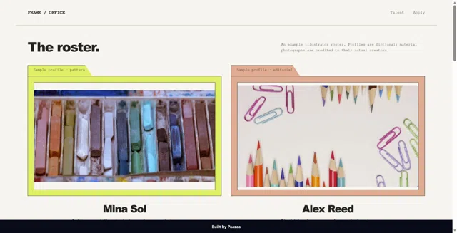Frame Office Talent Directory Outcome Kit — Website Kit preview