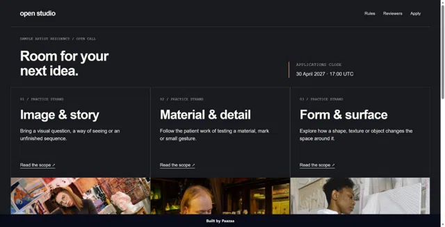 Open Studio Residency Outcome Kit — Website Kit preview