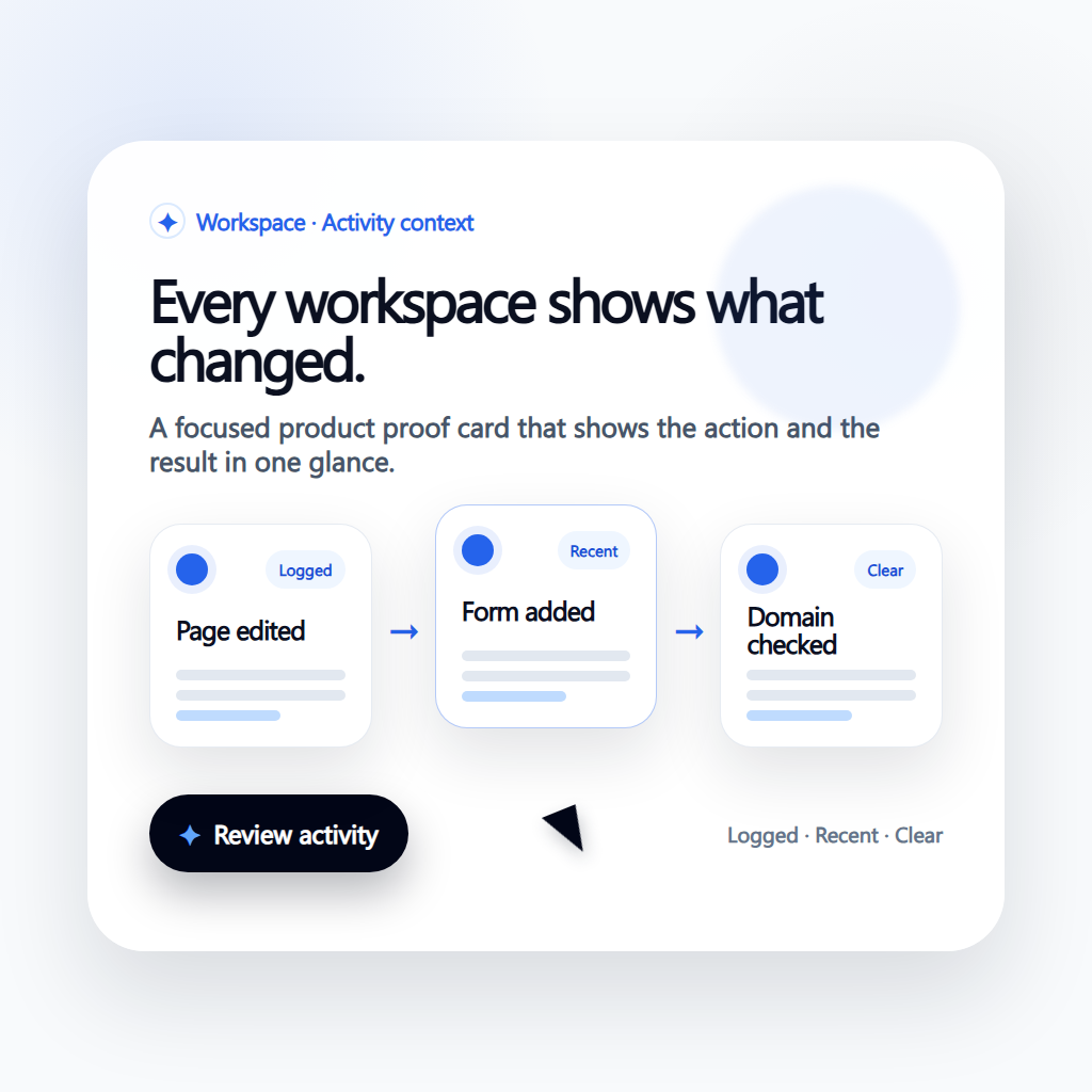Activity and visibility workflow