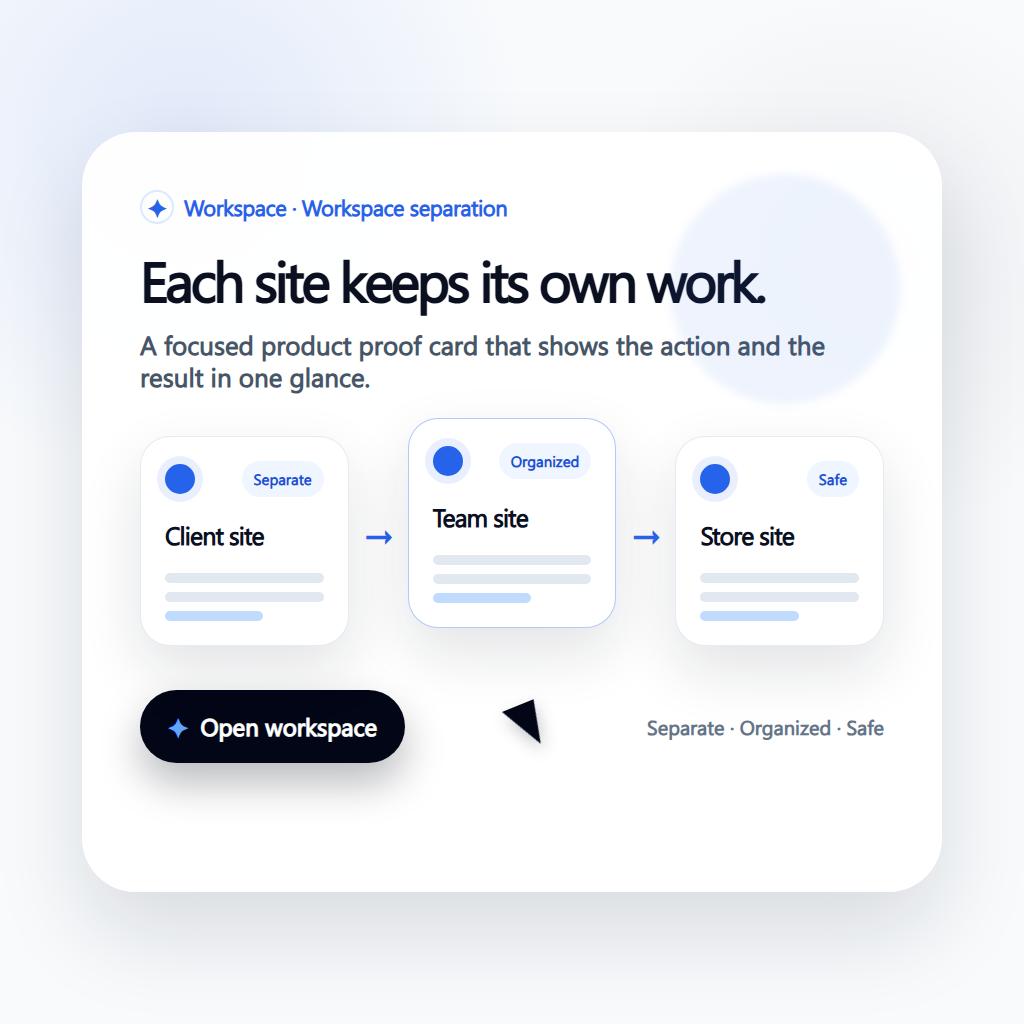 Workspace separation workflow