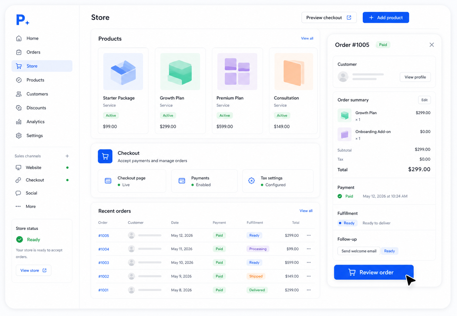 Add the tools that turn the site into an operating channel. product visual